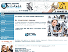 Tablet Screenshot of delaval-plomberie-depannage.com